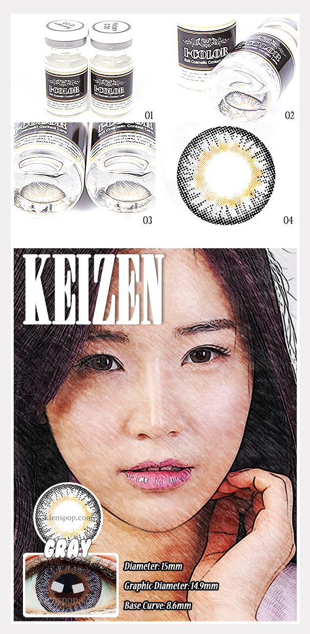 Description image of Keizen Gray Circle Lenses